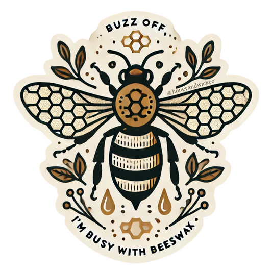 Busy w Beeswax Sticker